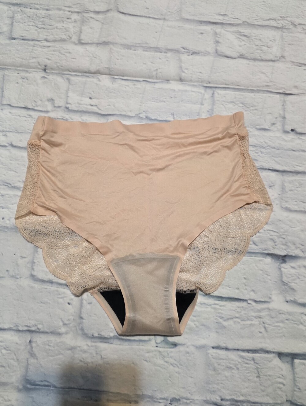 knix Peach Lace Trim High-Waist Panty
